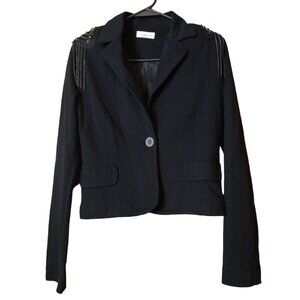 In Box By Be Cool Women's Small Black Beaded Chain Goth Blazer Jacket
